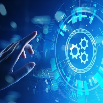 advanced system repair system optimizer hand pressing on blue touch display 